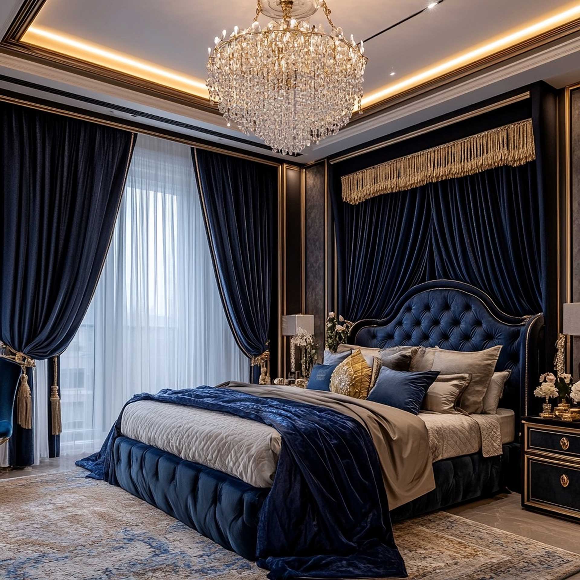 Professional installation of hotel curtains in a Dubai resort